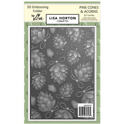 Lisa Horton Crafts 3D Embossing Folder -  Pine Cones And Acorns